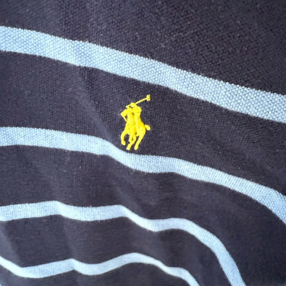 Ralph Lauren Custom Fit Polo in Navy and Light Blue